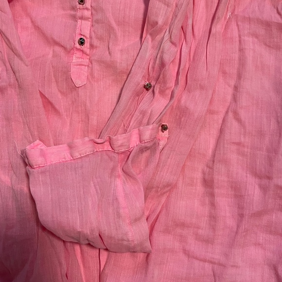 Zara Vibrant Pink V-Neck Blouse - Picture 4 of 4